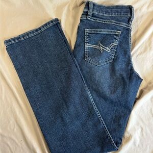NWOT Wrangler Girls Dark Blue Denim Jeans Size 10 Regular Adjustable Waist